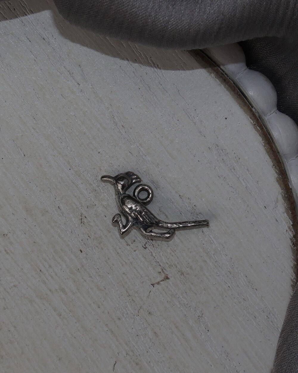 Vintage Sterling Silver Roadrunner Bird Charm 1.6G / 0.4in